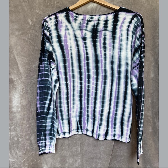 🎉Sanctuary Sunsetter Tie Dye Sweater, Women’s Sz Med, Purple/Lavender/Bla… - Picture 6 of 7